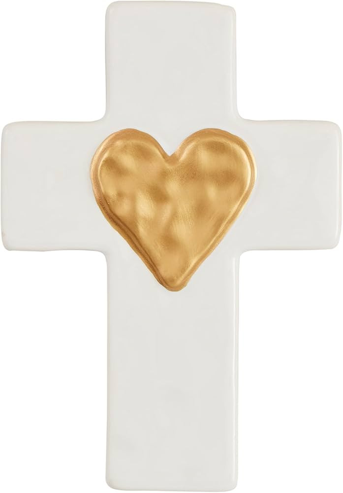 Mud Pie Ceramic and Gold Cross, Heart | Amazon (US)