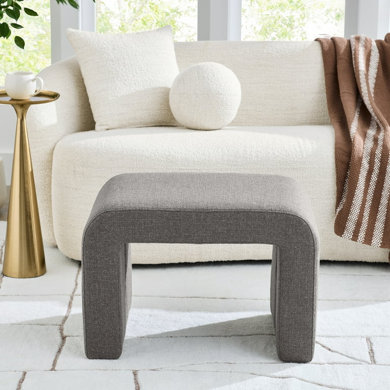 Better Homes & Gardens Juliet Waterfall Boucle Ottoman, Fossil | Walmart (US)