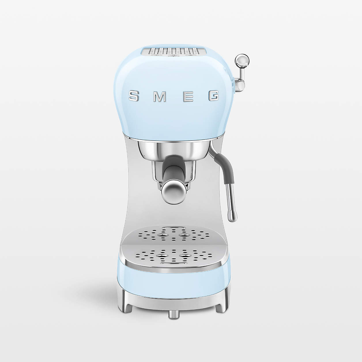 SMEG Pastel Blue Retro Manual Espresso Machine + Reviews | Crate & Barrel | Crate & Barrel