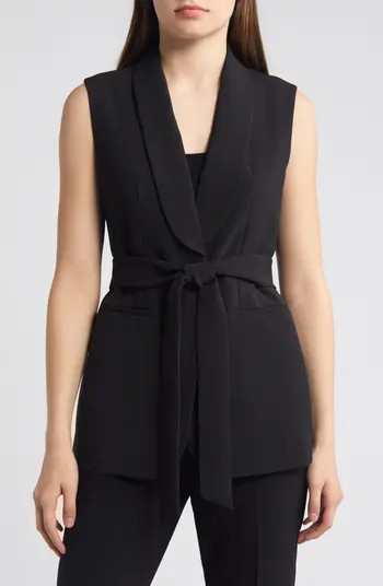 Shawl Collar Belted Vest | Nordstrom