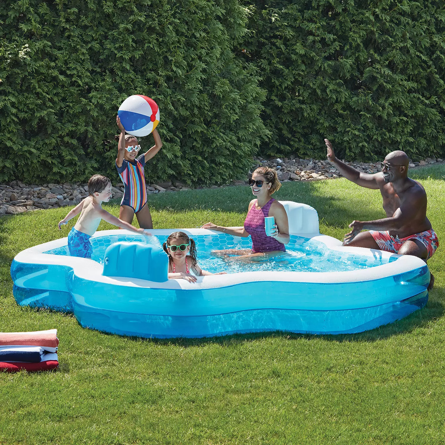 Member's Mark Inflatable Family Pool with 2 Seats, 10' long | Sam's Club