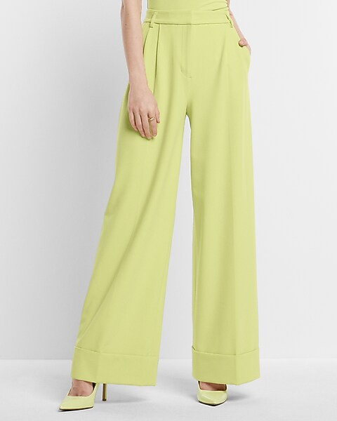Stylist Super High Waisted Pleated Wide Leg Pant | Express