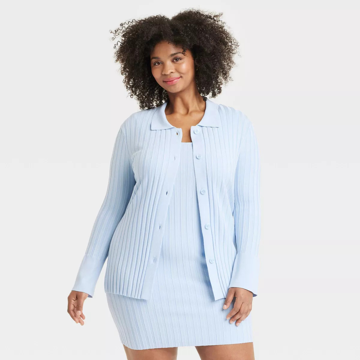 Women's Button-Down Cardigan - A New Day™ Blue 2X | Target