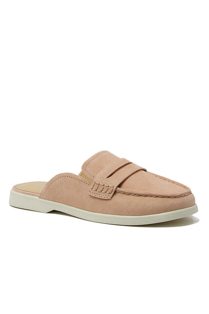 Women's Comfort Slip On Suede Penny Loafer Mules - Lands' End - Pink - 11 | Lands' End (US)