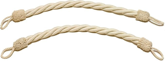 Traditional Rope Tieback, 18" Spread (45.5cm), 1" (2.5cm) Thick (Style# 0100RTB) Off White Ivory ... | Amazon (US)