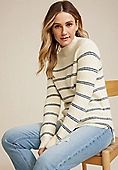 Micro Striped Mock Neck Sweater | Maurices