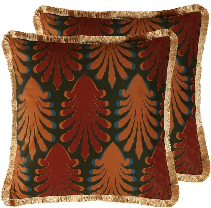 patdrea Designer Velvet Throw Pillow Cover,Set of 2,18"x18"-OldlegendA | Amazon (US)