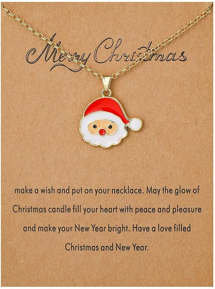 Christmas Necklaces for Women, Cute Enamel Santa Claus/Snowman/Christmas Tree/Stocking Pendant Ne... | Amazon (US)