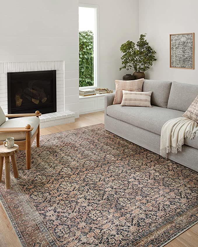 Amber Lewis x Loloi Billie Collection BIL-01 Ink / Salmon 3'6" x 5'6" Accent Rug | Amazon (US)