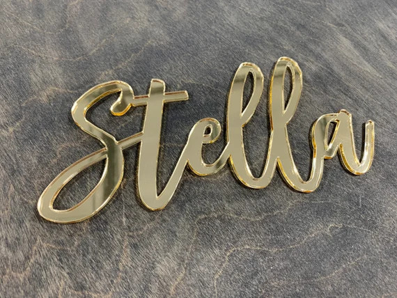 Custom ACRYLIC Name sign, Gold Acrylic nursery sign, Rose gold nursery sign, Mirrored acrylic sig... | Etsy (US)
