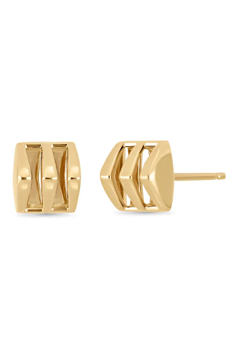 14K Gold Caged Stud Earrings (Women) | Nordstrom | Nordstrom