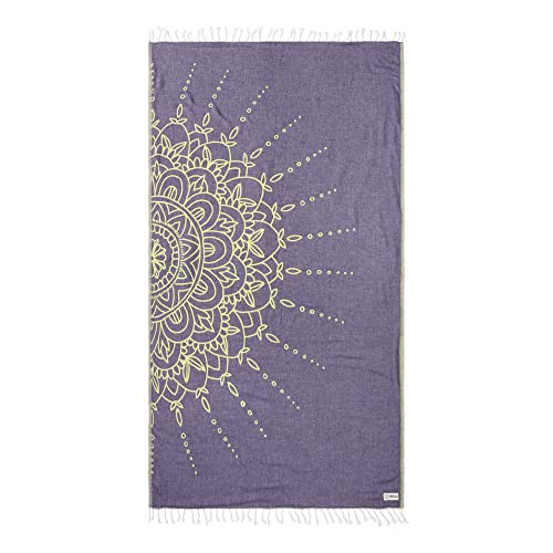 Sand Cloud Turkish Beach Towel - Sand Free - 100% Organic Turkish Cotton Yarn - Quick Dry Towel for Beach, Picnic Blanket or Throw - As Seen on Shark Tank - Flower Mandala Grape | Amazon (US)