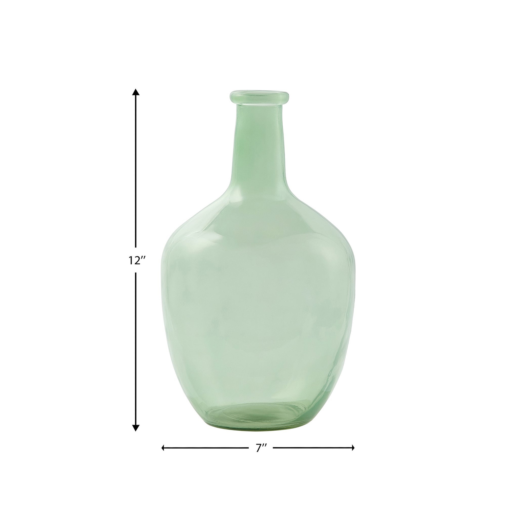 Home Decor Collection Tinted Glass Bottleneck Vase, 12'', Green | Walmart (US)