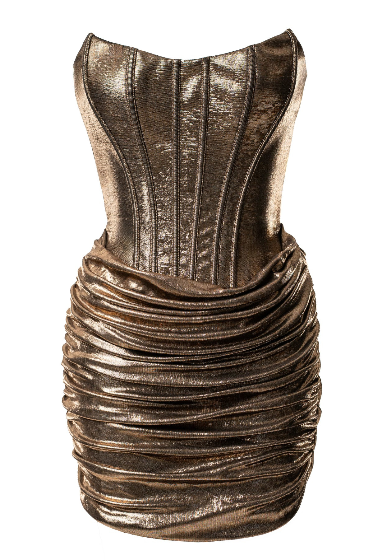 Bronze Corset Mini Dress | JLUXLABEL