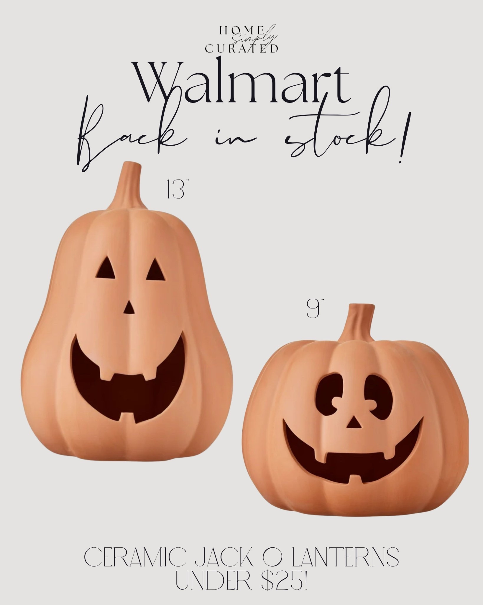 My 2 clay Jack O Lanterns are back in stock!! I own both from last year. They sold out fast then and I would assume they do the same this year!

Ceramic pumpkins, ceramic jack o lanterns, fall decor, autumn decor, Halloween decor 

#LTKSeasonal #LTKHome #LTKFindsUnder50
