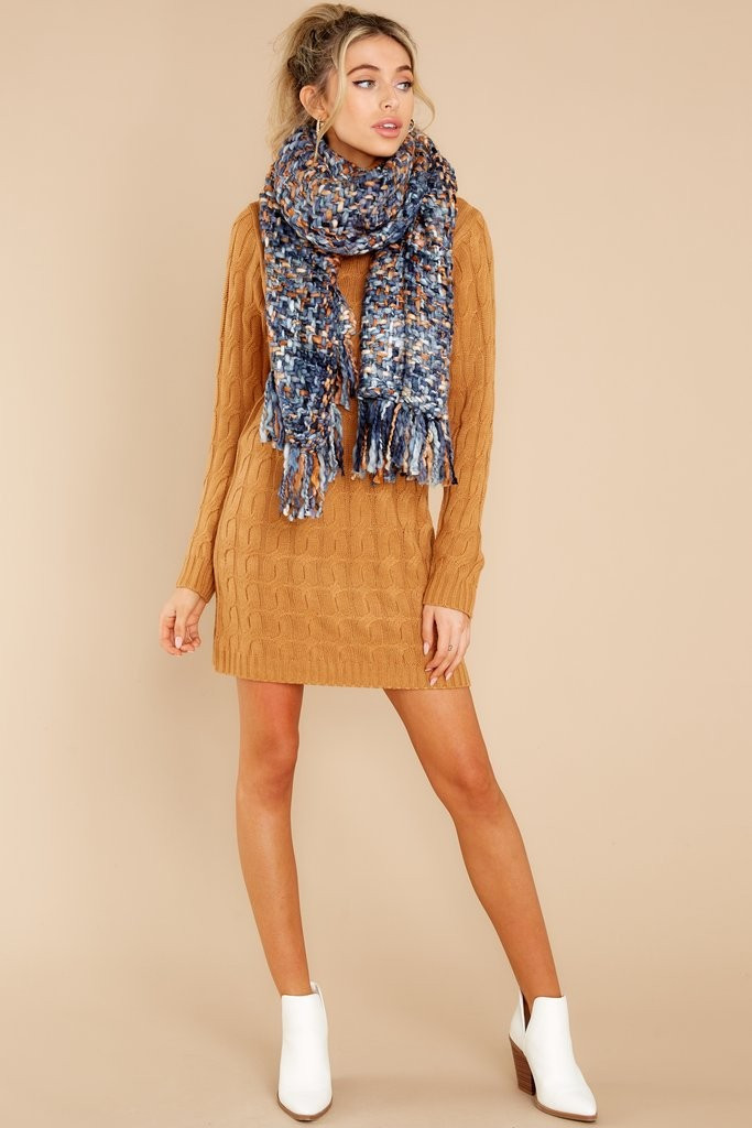 Season's Greetings Camel Sweater Dress | Red Dress 