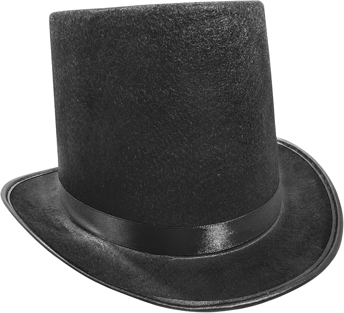 Nicky Bigs Novelties Adult Tall Felt Top Hat - Formal Showman Party Hats- Novelty Halloween Costu... | Amazon (US)