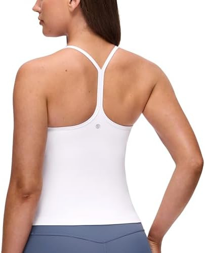 CRZ YOGA Butterluxe Racerback Tank Tops for Women - Scoop Neck Spaghetti Strap Padded Workout Cam... | Amazon (US)