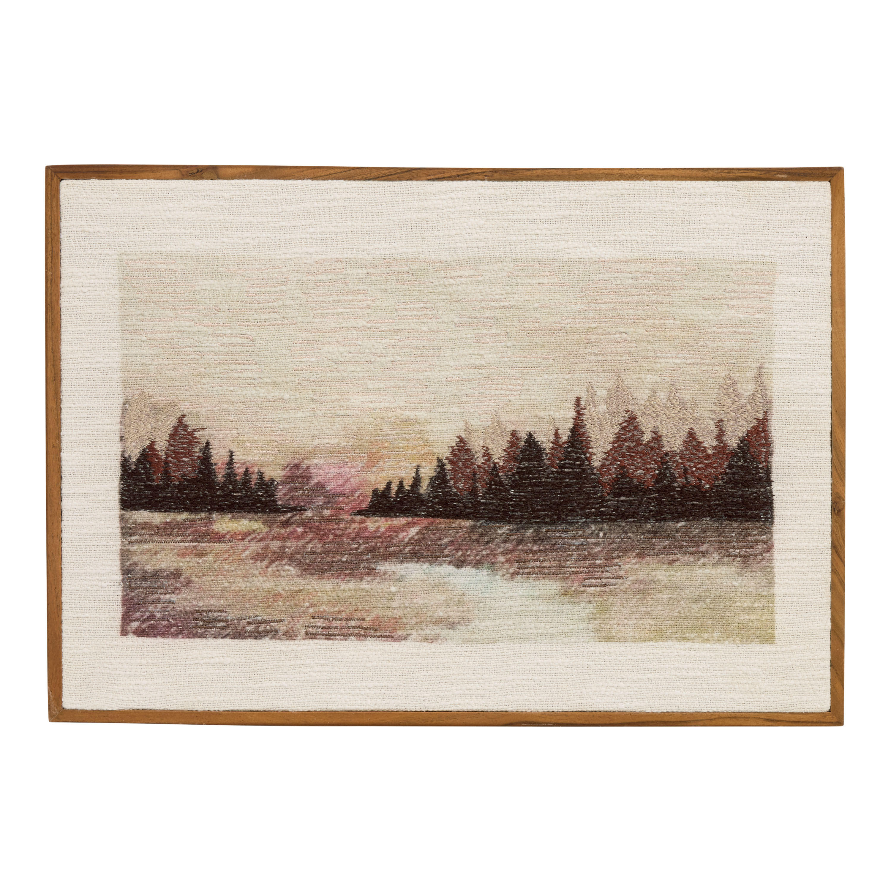 Sepia Woven Cotton and Wood Vintage Framed Wall Art | World Market