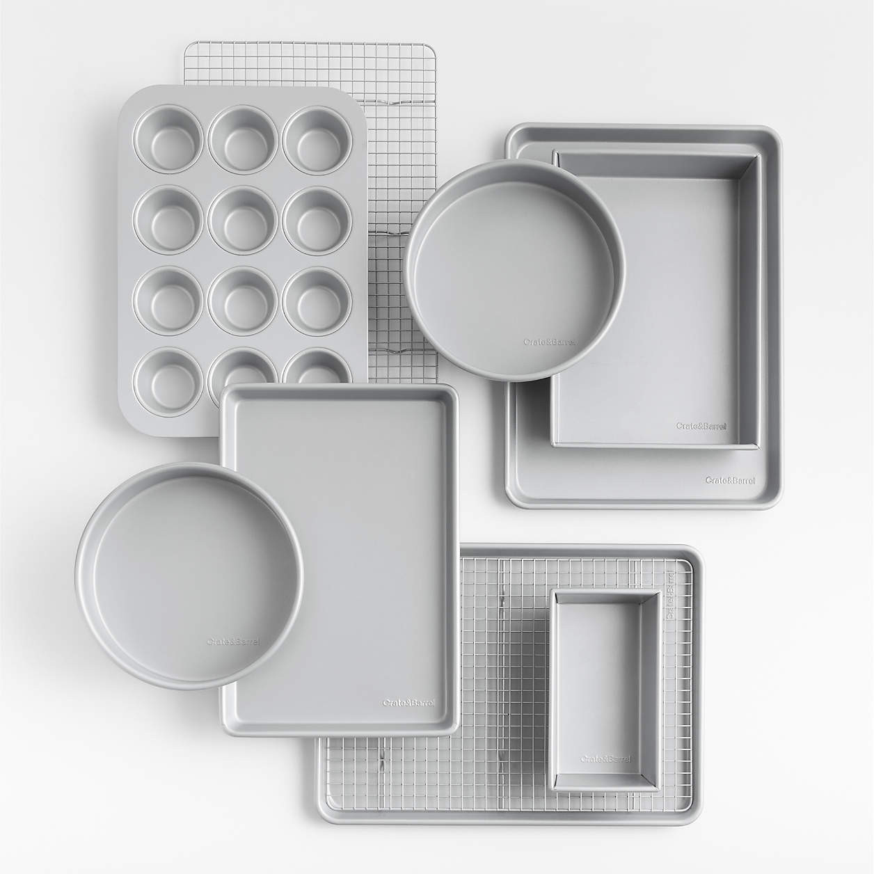 Crate & Barrel Slate Blue 10-Piece Non-Stick Bakeware Set + Reviews | Crate & Barrel | Crate & Barrel