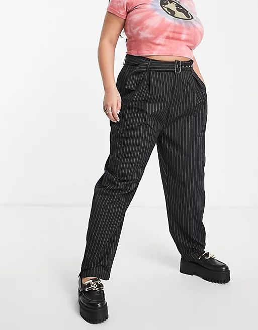 Heartbreak Plus mix and match tailored pants in black pinstripe - part of a set | ASOS (Global)