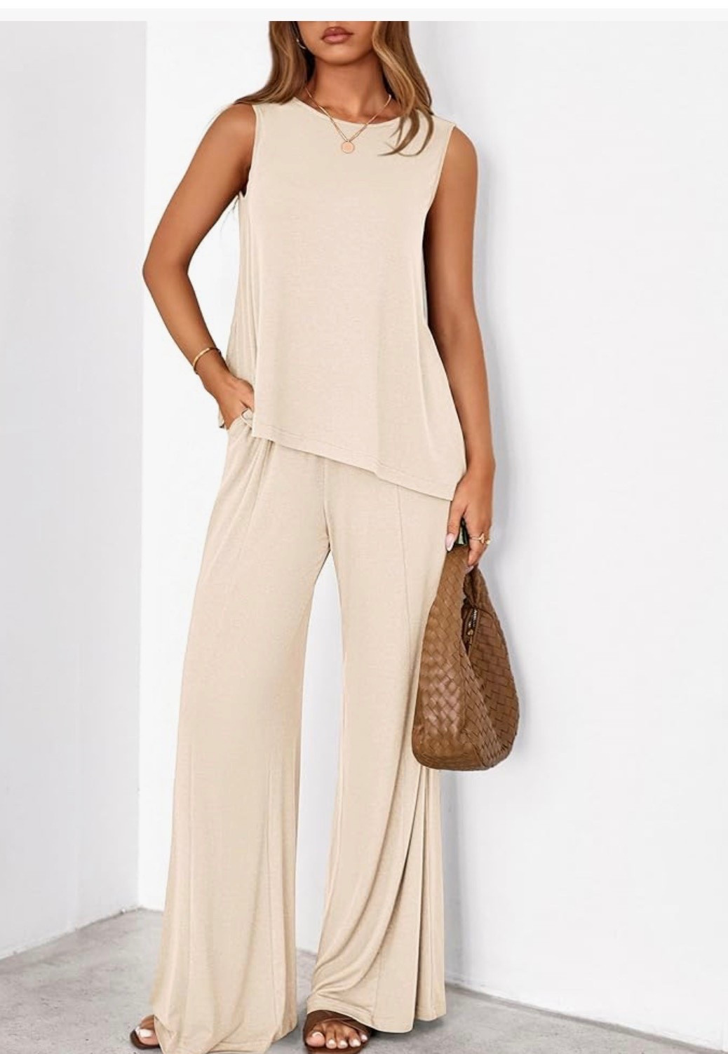  Women's 2026 Two Piece Matching Lounge Sets Asymmetrical Split Tank Tops Wide Leg Pants 

#LTKootd #LTKSaleAlert #LTKTravel