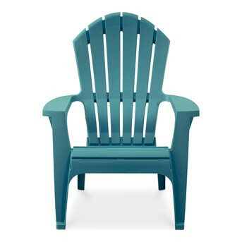 Adams Manufacturing RealComfort Stackable Teal Resin Frame Stationary Adirondack Chair with Solid... | Lowe's