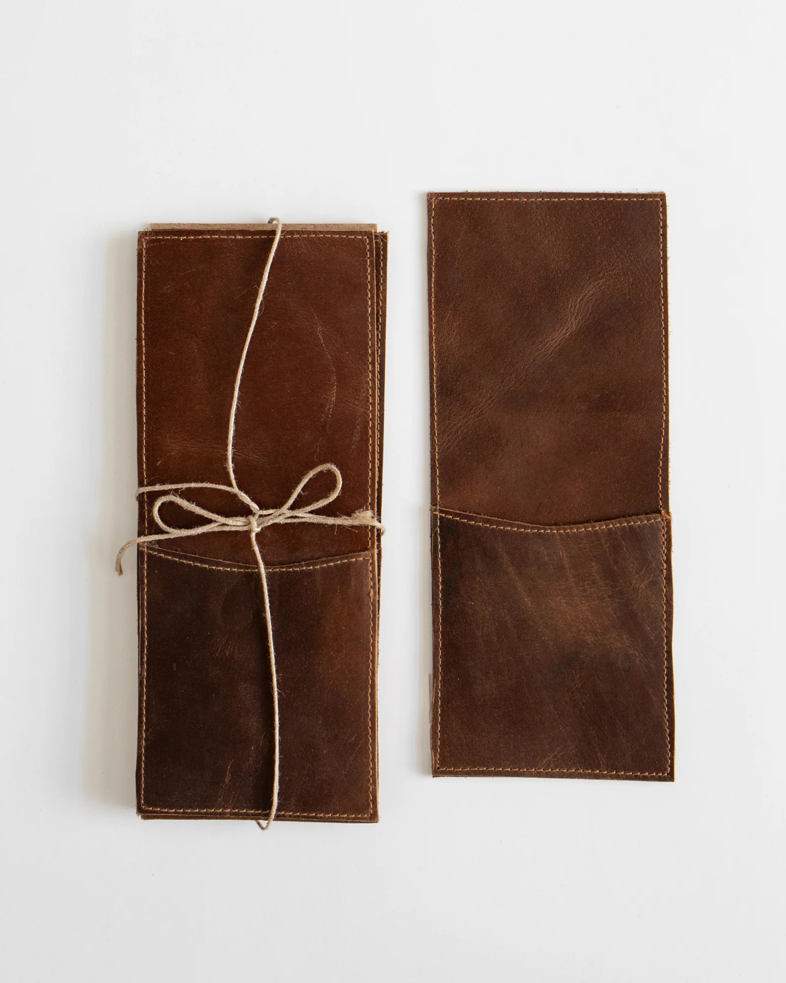 Leather Flatware Sleeve Set | The Vintage Rug Shop