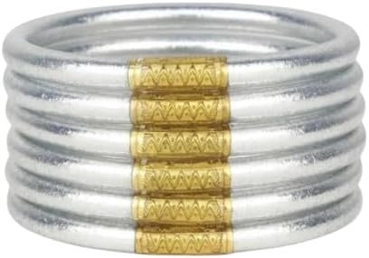 BuDhaGirl Silver All Weather Bangles (AWB) - Serenity Prayer | Amazon (US)