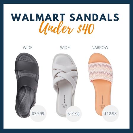 I LOVE all of these sandals from Walmart and will be wearing them all summer long! If you have wide feet like me, you’ll love the black Crocs - currently on Rollback (size up half a size) and the white braided shoes (under $20!). 🔥 They’re SO comfy and fit my feet perfectly! As for the cheapest pair, they were too narrow for my wide feet, but way too pretty in person not to share for those of you with more narrow feet. 😍😍 Plus, you can score them all for under $40 each! Which ones will you be scooping up?! 😍🤩💕

#LTKSeasonal #LTKshoecrush #LTKFind