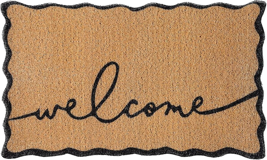 Scalloped Edge Welcome Doormat Imitation Coir Door Mat Welcome Mats Coir Home Plate Welcome Mats ... | Amazon (US)