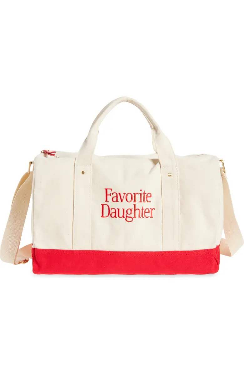Favorite Daughter Logo Embroidered Canvas Duffle Bag | Nordstrom | Nordstrom