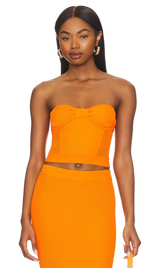 Sage Strapless Top in Orange | Revolve Clothing (Global)