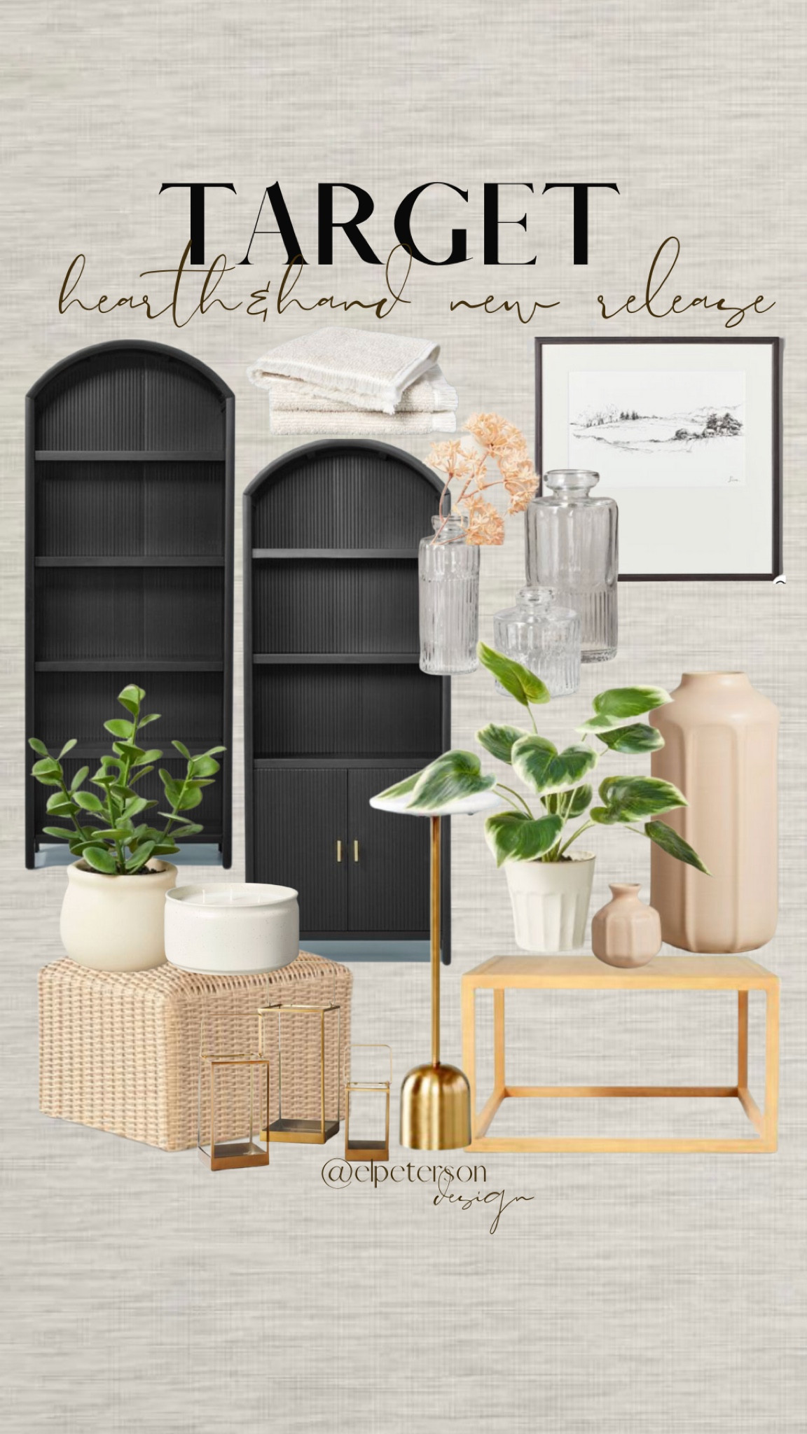 Hearth and Hand 
Black arches cabinets 
Console table 
Side table 
Vases 
Artwork 


#LTKhome #LTKunder50 #LTKunder100
