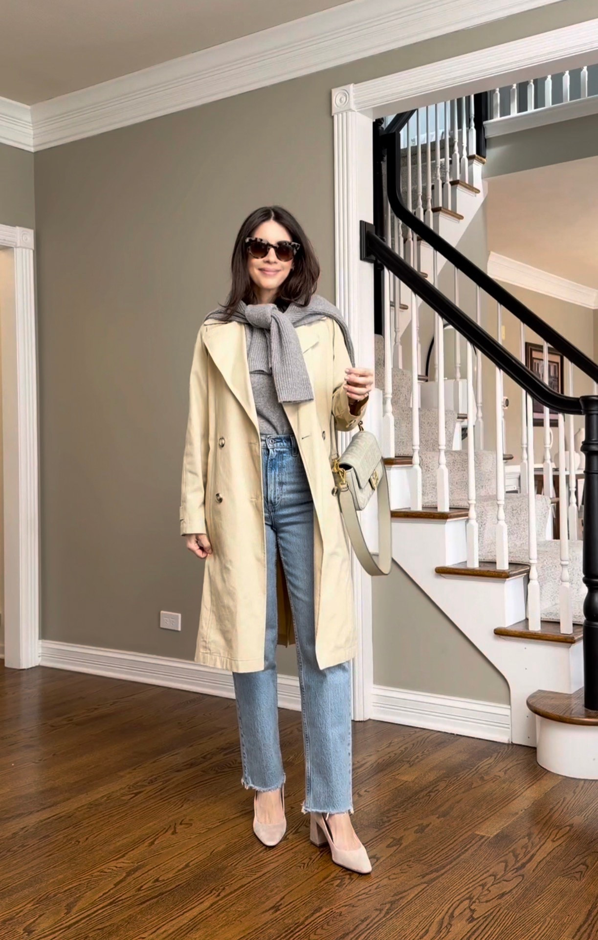 An easy spring jeans outfit formula for busy mornings.

My 5-minute spring mom outfit formula that always works when I want to look put together. Jeans are TTS - I’m wearing size 27 regular Cashmere tee size Small Trench coat size small Loafers and block heels are TTS #LTKgrwm #LTKootd

#LTKootd #LTKgrwm #LTKSeasonal
