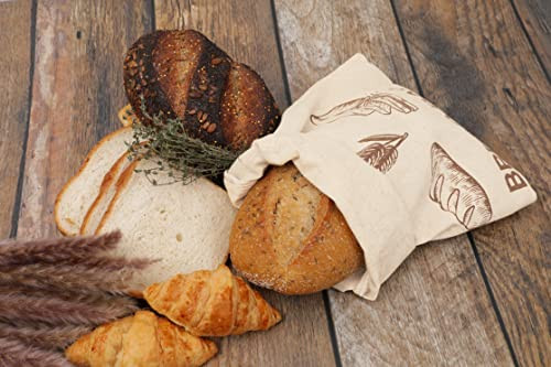 Reusable Linen Sourdough Bread Bags - 2 Pack Reusable, Undyed, Toxic-free, Washable and Perfect for Storing and Transporting Your Homemade Bread - Artisan Linen Bread Loaf Bags (2 Bags - 12”x15”) | Amazon (US)