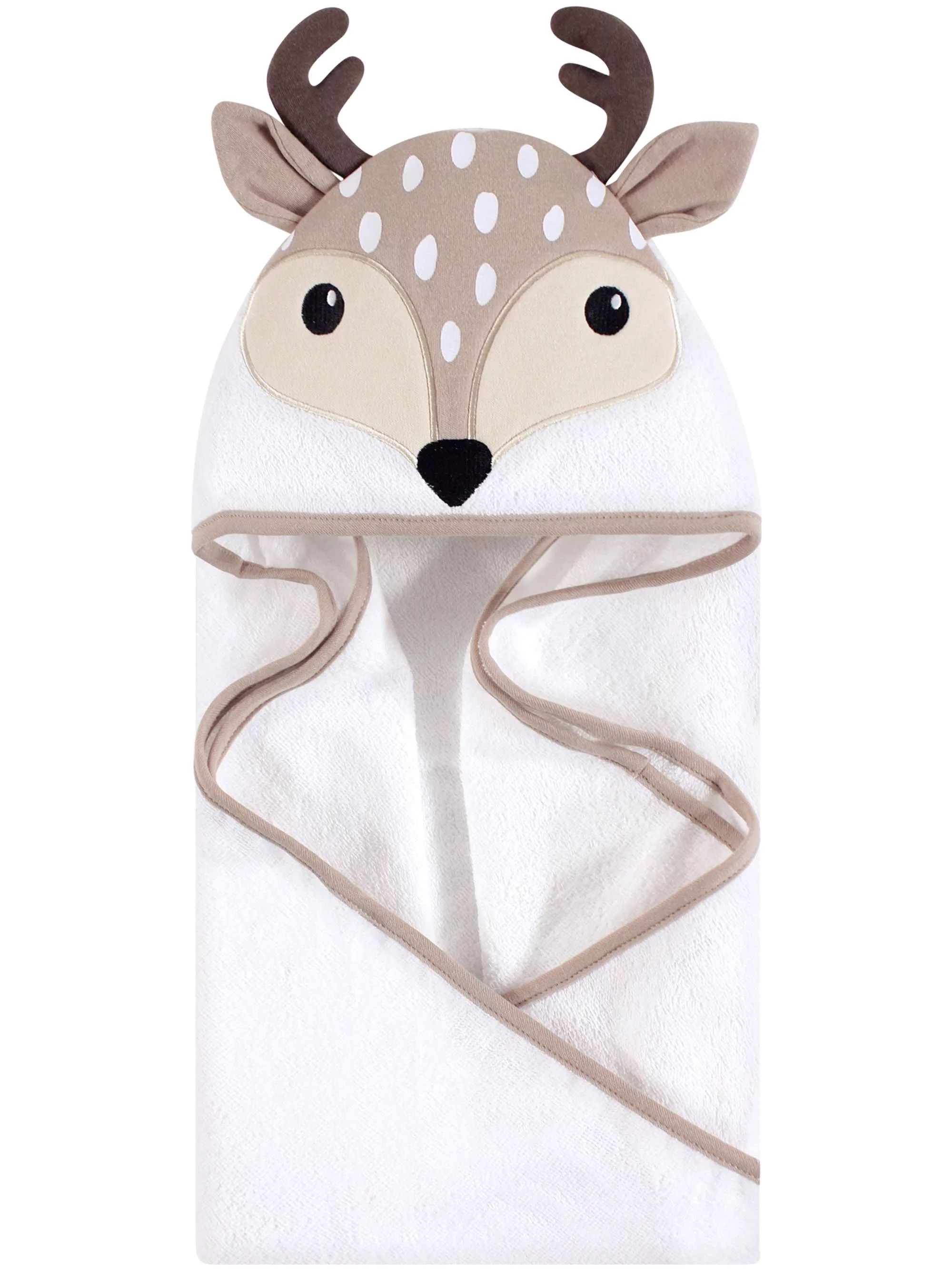 Hudson Baby Boy and Girl Woven Terry Animal Hooded Towel, Little Fawn | Walmart (US)