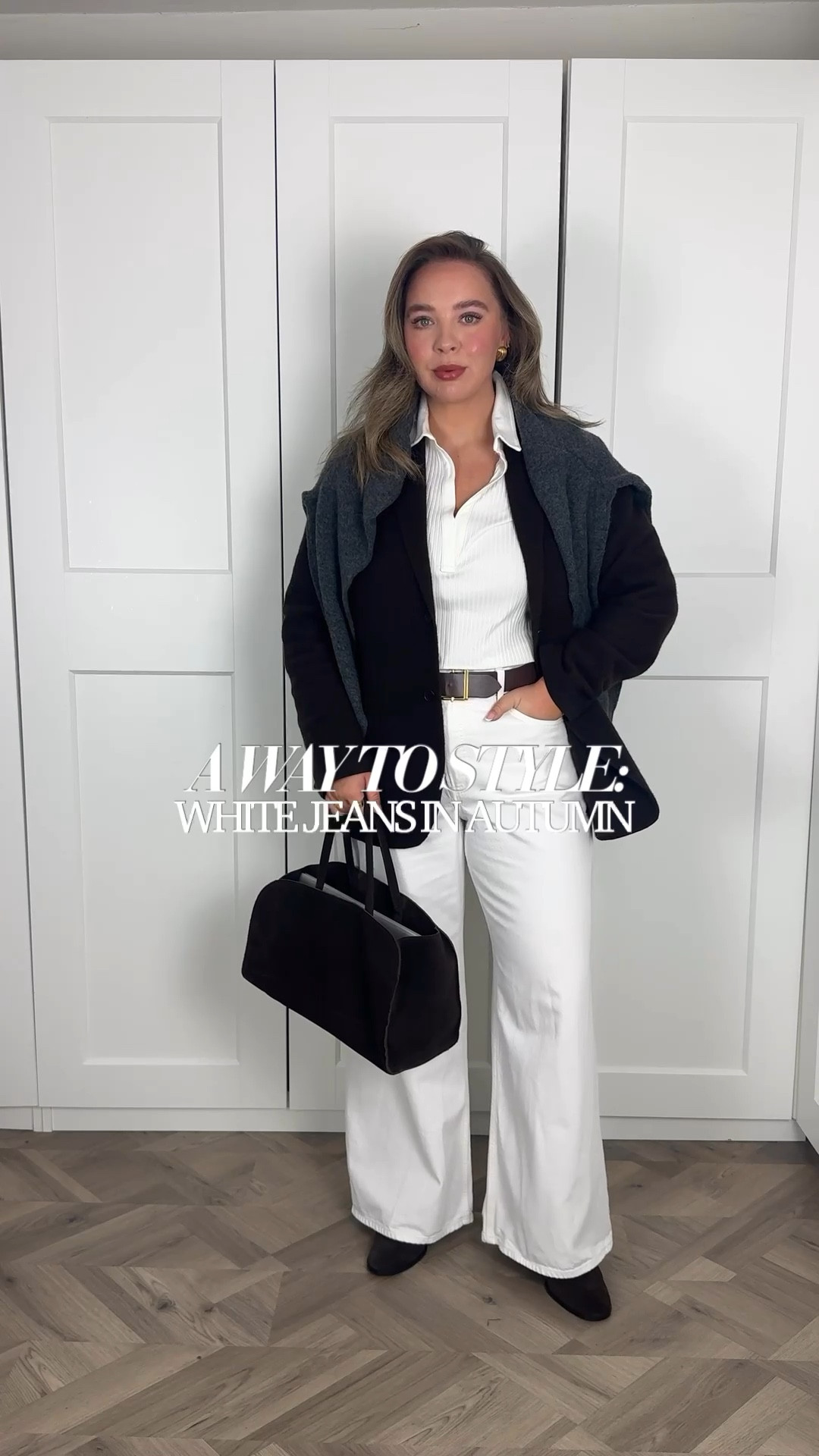 a way to style: white jeans in autumn 

- I wear a 31 short but these are low in stock so I’ve linked alternatives 
- I wear a small in the knit blazer 
- true to size in the boots and top 

#LTKautumn #LTKmidsize #LTKjeans