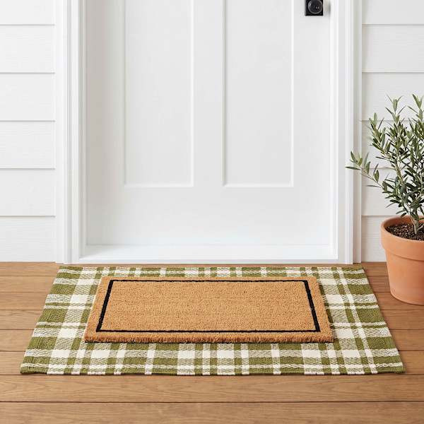 Green Plaid Layering Mat, 24x36 | At Home