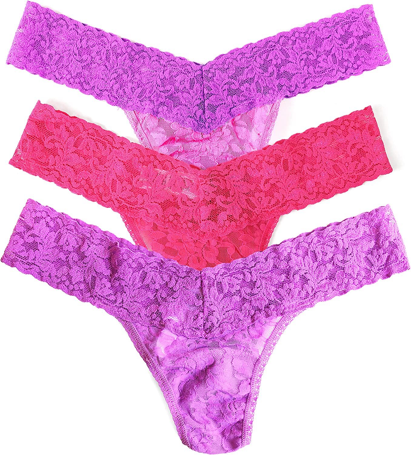 hanky panky, Signature Lace Low Rise Thong Color Play 3 Pack, OS fits 2-12 | Amazon (US)