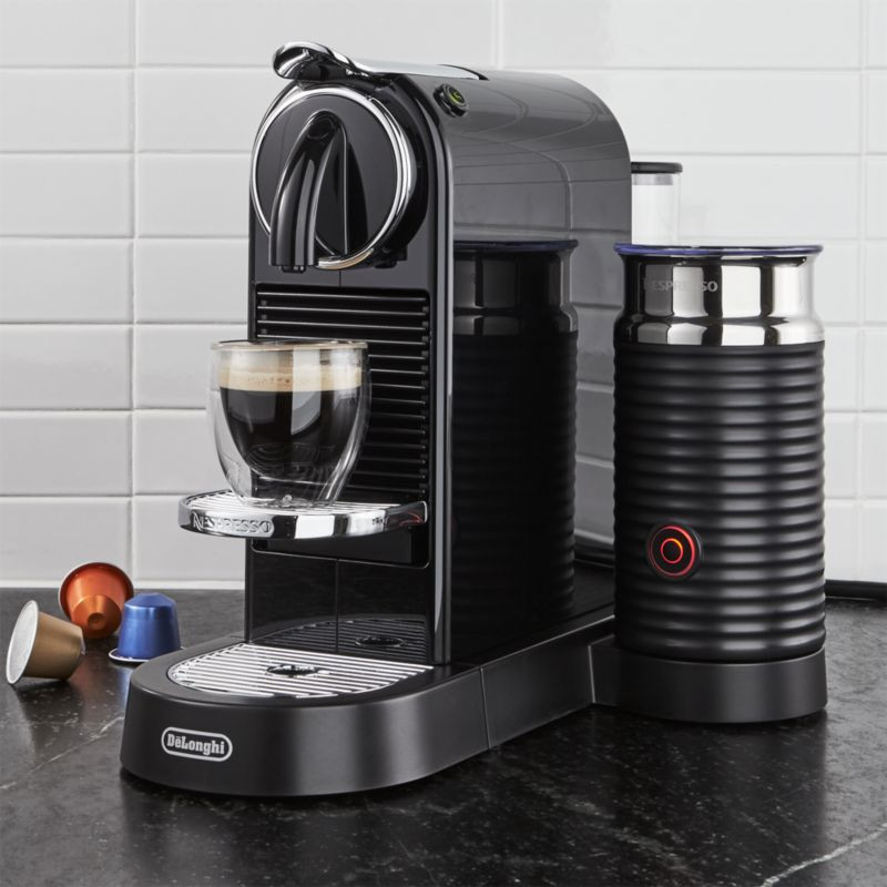 Nespresso by De'Longhi Citiz Black Espresso Machine with Milk Frother + Reviews | Crate & Barrel | Crate & Barrel