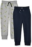 Spotted Zebra Boys' Toddler Fleece Jogger Sweatpants, 2-Pack Navy Heather/Lightning Bolt, 3T | Amazon (US)