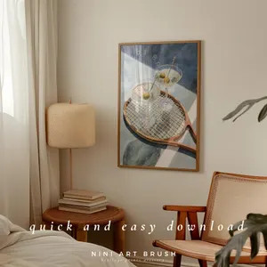 Tennis Martini PRINTABLE Wall Art Vintage Tennis Wall Art Tennis Poster Martini Wall Art Bar Cart... | Etsy (US)