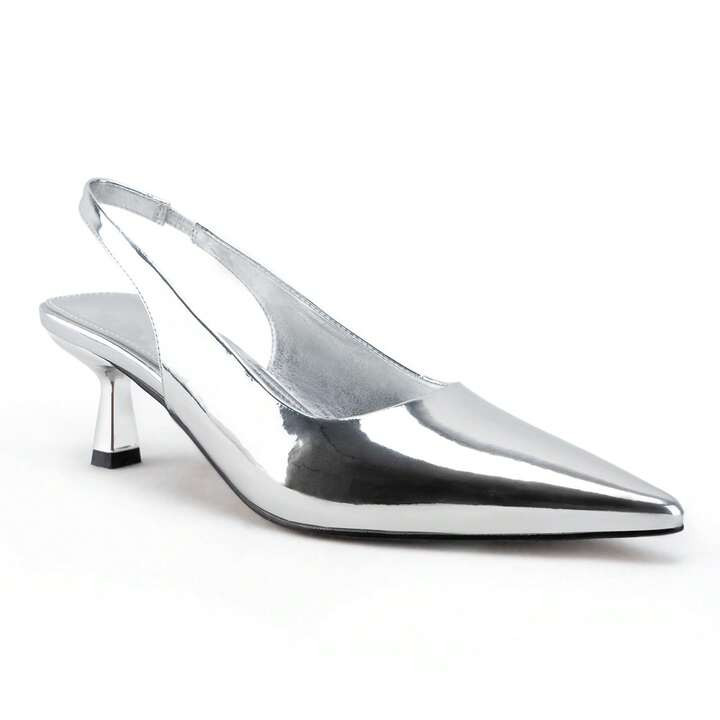 A Pair Metallic Pumps Shoes Women,Slingback Heels For Women,Sling Back Kitten Heels,Dress Shoes F... | SHEIN