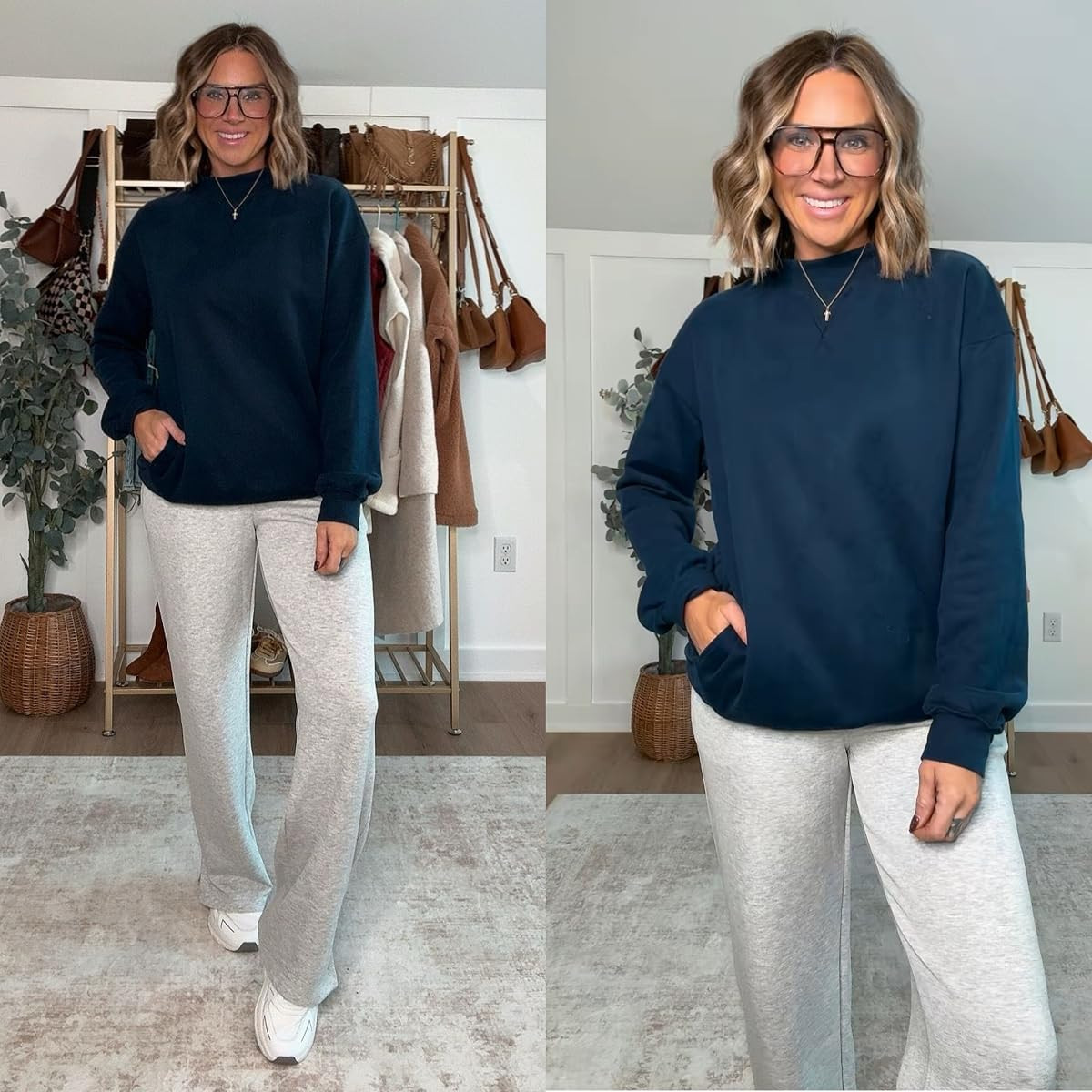 A sweatshirt WITH pockets?! SHUT UP AND TAKE MY MONEY. The best casual fall outfit with the softest pants, and pullover mockneck with POCKETS! I'll be wearing this on travel days, running errands, and every single weekend. 
I am 5’6 143lbs size medium in both top & bottom  

 #LTKootd #LTKSeasonal #LTKTravel