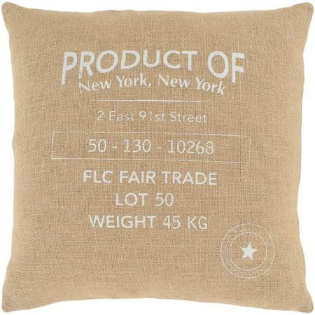Surya Circa Wheat Natural Throw Pillow | Walmart (US)