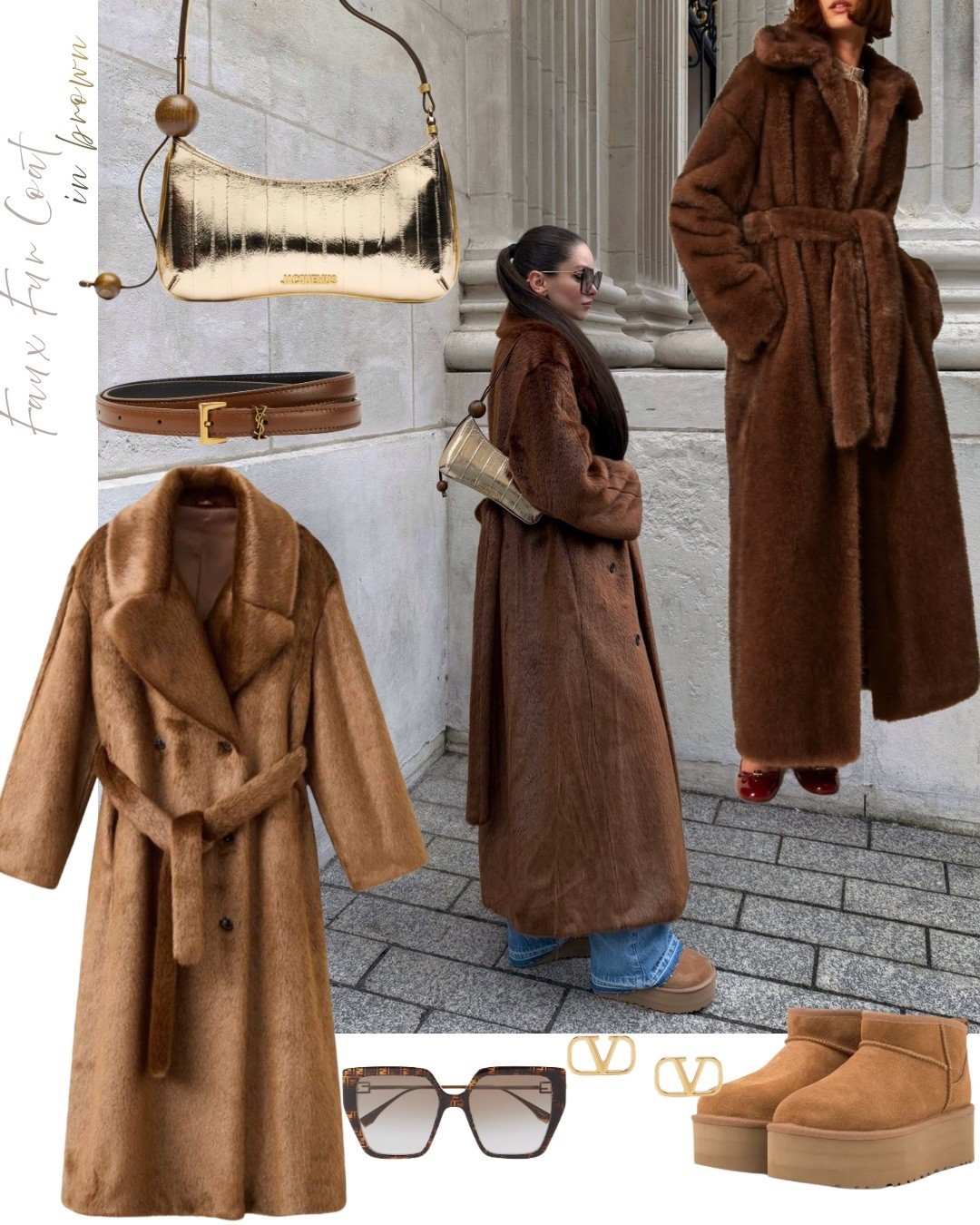 winter, winter look, fur coat, faux fur coat, ugg, jacquemus bag, brown, winter outfit, flare jeans, denim, boots

#LTKjeans #LTKwinter #LTKstyletip