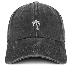 Trendy Apparel Shop Palm Tree Solid White Embroidered Washed Cotton Adjustable Cap | Amazon (US)