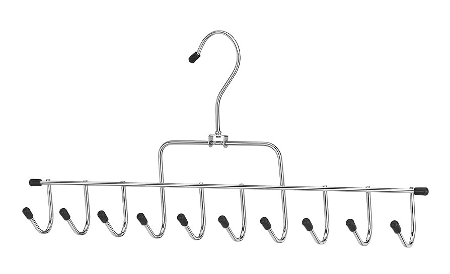 Whitmor 10 Hook Accessory Hanger, Chrome & Black | Amazon (US)