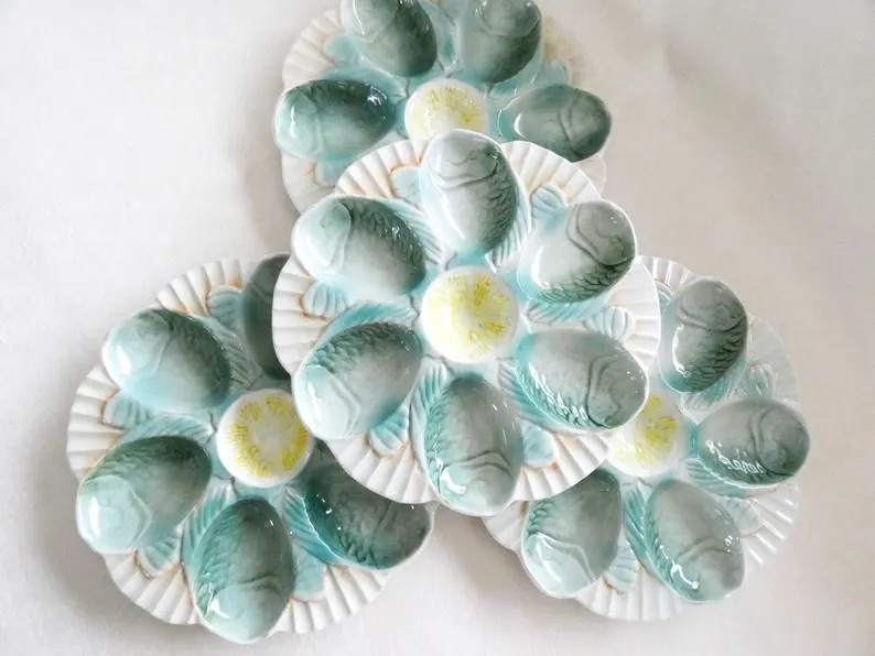 Antique French Majolica Oyster Plate Fish-Shaped Ceramic Platter, Circa 1930s | Etsy (US)